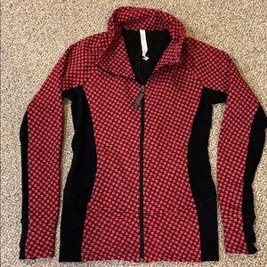 lululemon longwasted Scuba Jacket red/blk pattern
